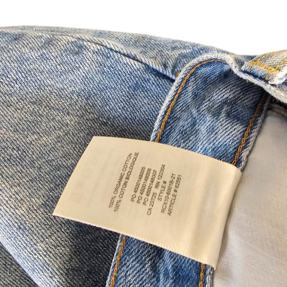 Denim Forum The BF High Rise Loose Jeans, Button Fly, Blue, Cotton, Relaxed, 25 - Picture 8 of 11
